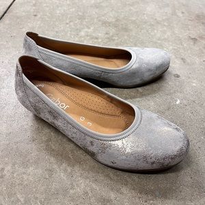 Gabor Silver Ballerina Slippers
